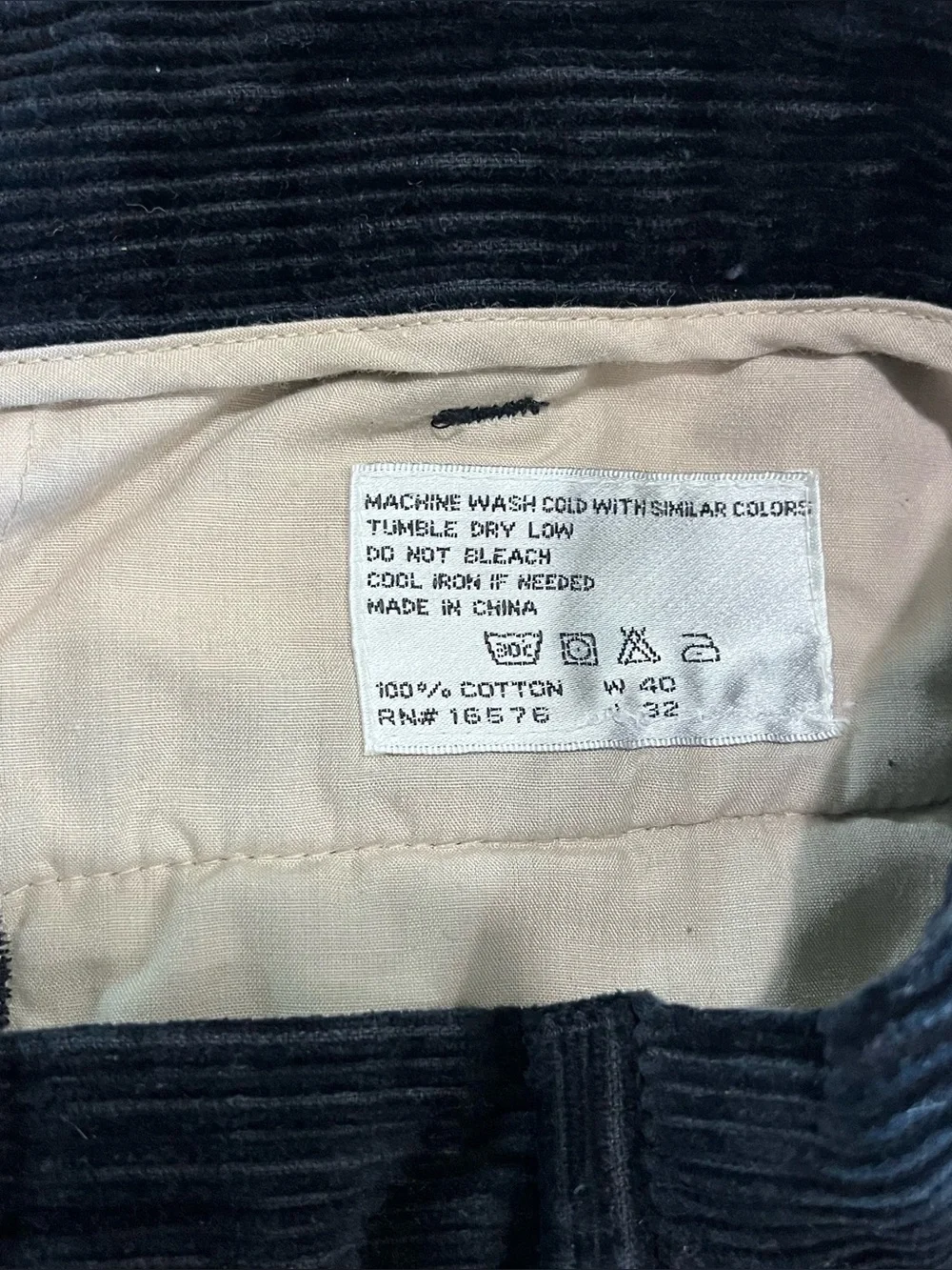 Vintage Geoffrey Beene Corduroy Navy Blue Relaxed Fit Y2K 90’s Cotton Mens 40x32